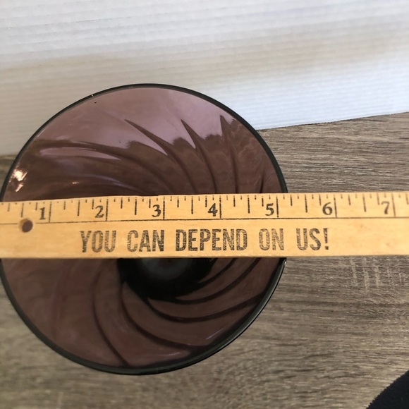 Vtg Hazel Atlas Amethyst Swirl Candy Bowl - Picture 7 of 9